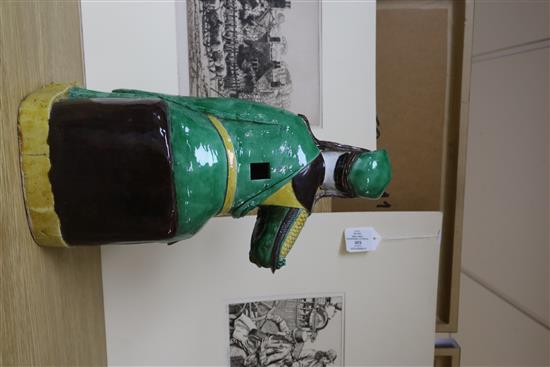 A Japanese pottery figure of a sage